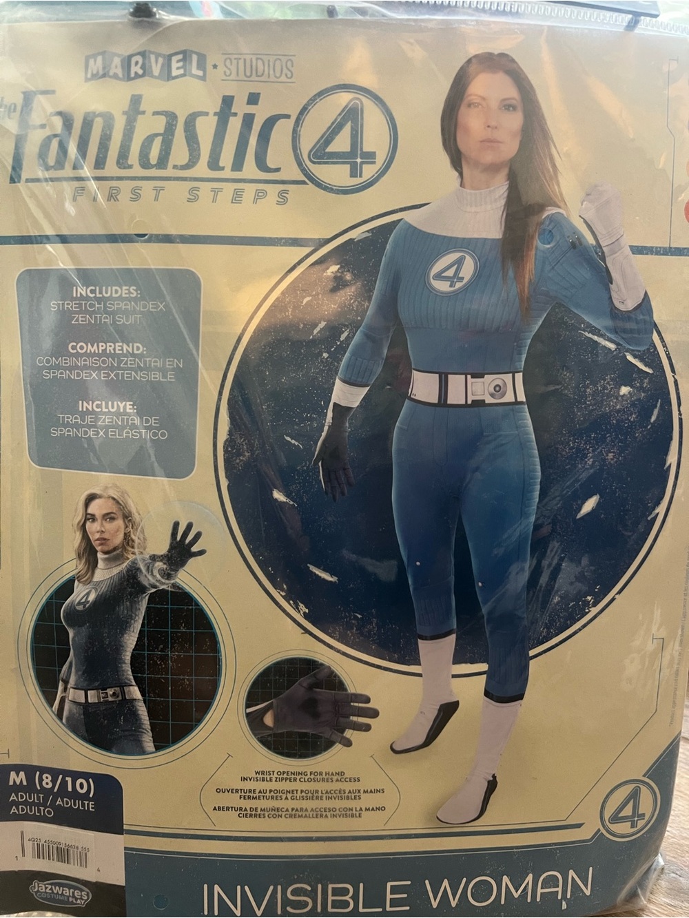 Marvel Fantastic Four Invisible Woman Zentai Costume New Jazwares Adult Medium - Picture 7 of 7